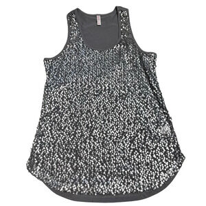 Xhilaration women's small grey sleeveless blouse with sequins
